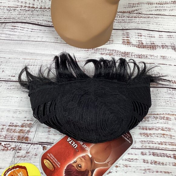 Ulta Rockstar Pixie Wig #1 Jet Black Classic Cap Adjustable Synthetic - Picture 6 of 7